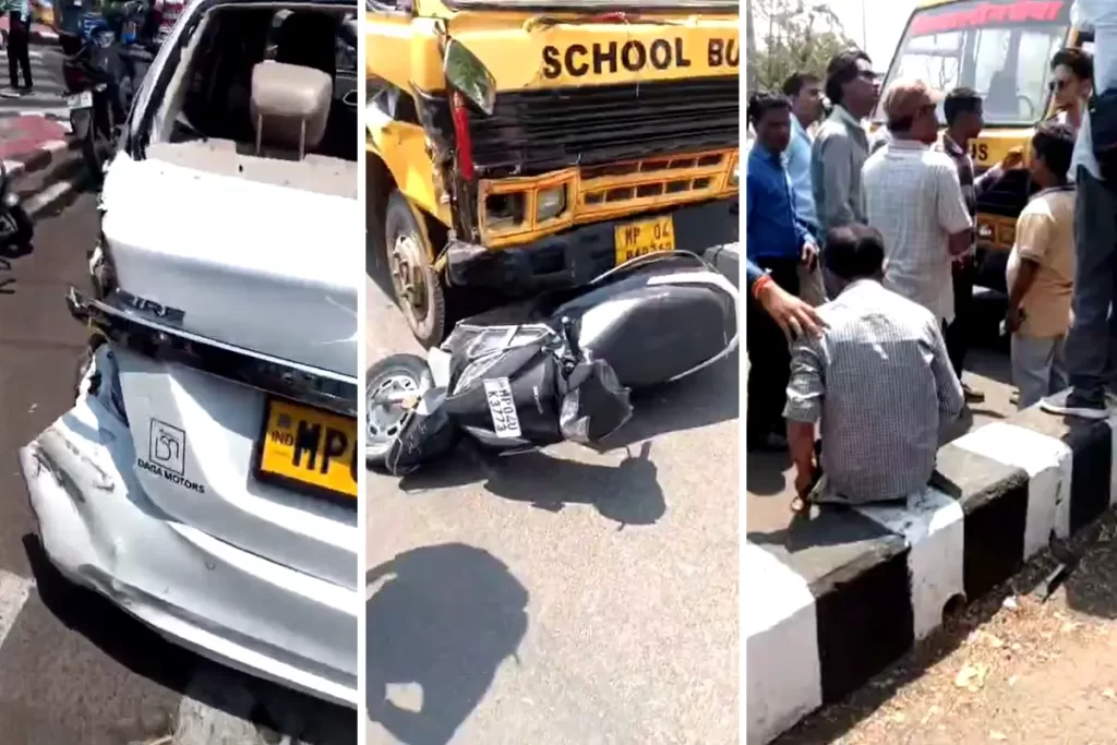 Bhopal Tragedy: School Bus Loses Control, Hits 12 People – 1 Dead, Several Injured
