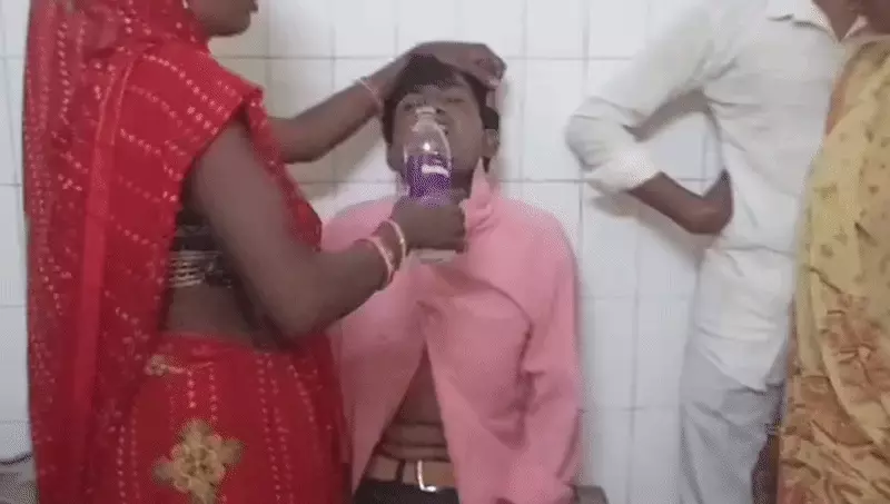 drunk man eats snake