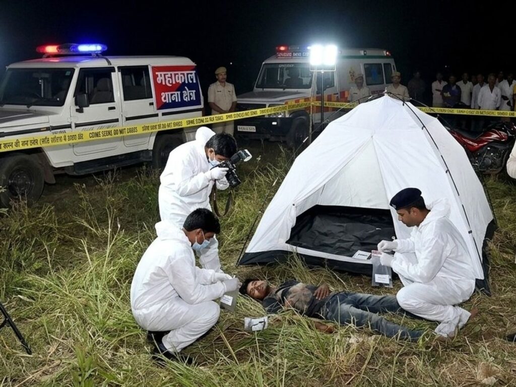 Ujjain में युवक की फावड़े से हत्या:घास में खून से सना शव मिला; अकेले रहकर मजदूरी करता था