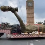 Kolkata में मेसी का 70 फीट ऊंचा स्टैच्यू हटाया गया | तेज हवा में हिलने लगा था, 6 महीने पहले हुआ था उद्घाटन