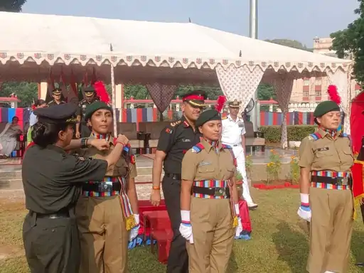 ग्वालियर NCC OTA में पासिंग आउट परेड, 129 महिला प्रशिक्षणार्थियों ने पूरी की 45 दिन की सैन्य ट्रेनिंग