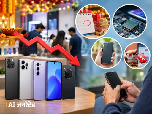 फेस्टिव सीजन में भी स्मार्टफोन की बिक्री 26% गिरी, 10 साल के निचले स्तर पर बाजार; सैमसंग बनी नंबर-1